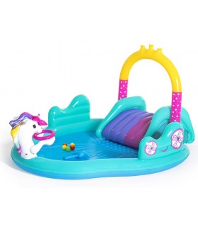 Piscina Para Niños Incluye Tobogan Inflable Capacidad 220 L - 2.74 M X 1.98 M X 1.37 M