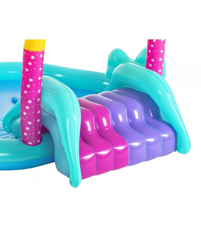 Piscina Para Niños Incluye Tobogan Inflable Capacidad 220 L - 2.74 M X 1.98 M X 1.37 M