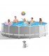 Intex - Piscina estructural 457x122cm Con escalera, cobertor y bomba de filtrado
