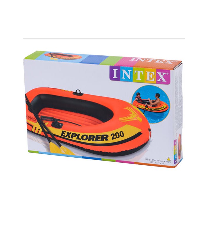 Intex - Bote inflable modelo Explorer Capacidad 95 kg con inflador y remos