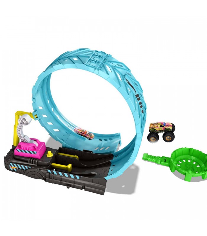 Pista Hot Wheels Reto Giro 360 Glow In The Dark
