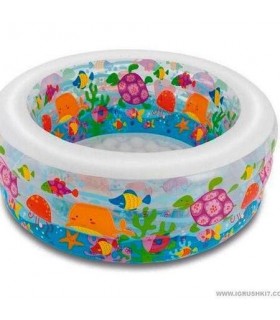 Intex - Piscina Inflable modelo acuario Base acolchada