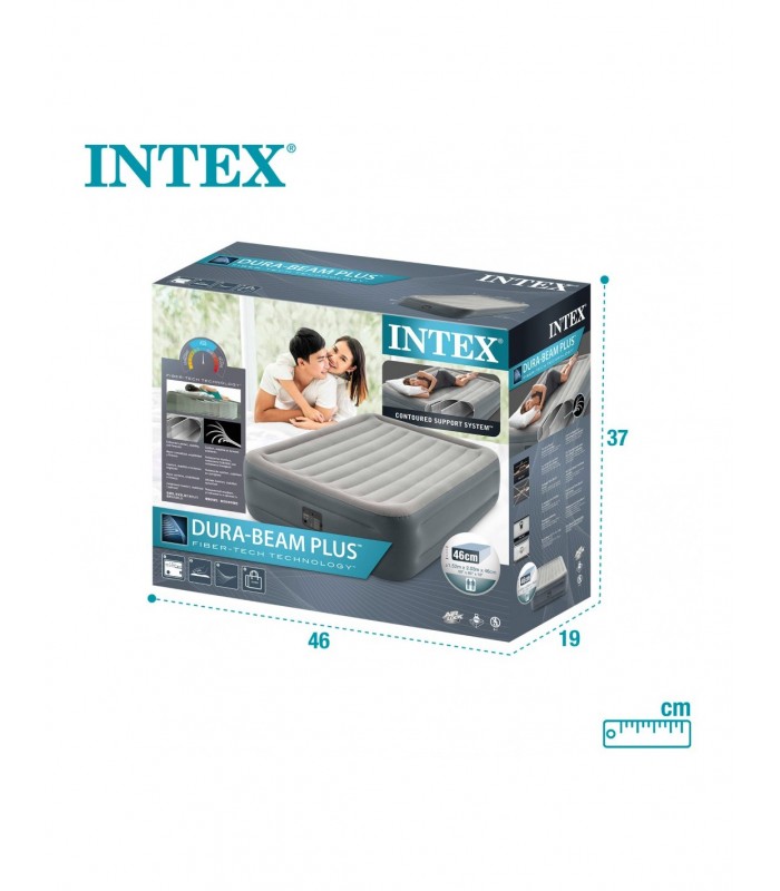 COLCHÓN QUEEN 152X203X46 CM INTEX DURA-BEAMPLUS CON BOMBA INTEGRADA