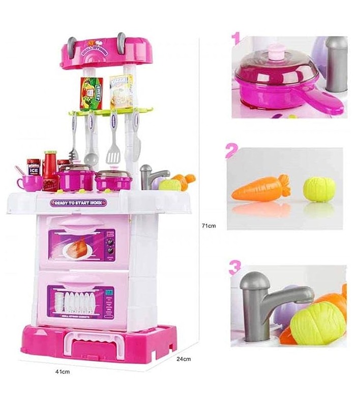 3en1 Little Chef Pequeño Gourmet Playset Niños Juguetes Rosa