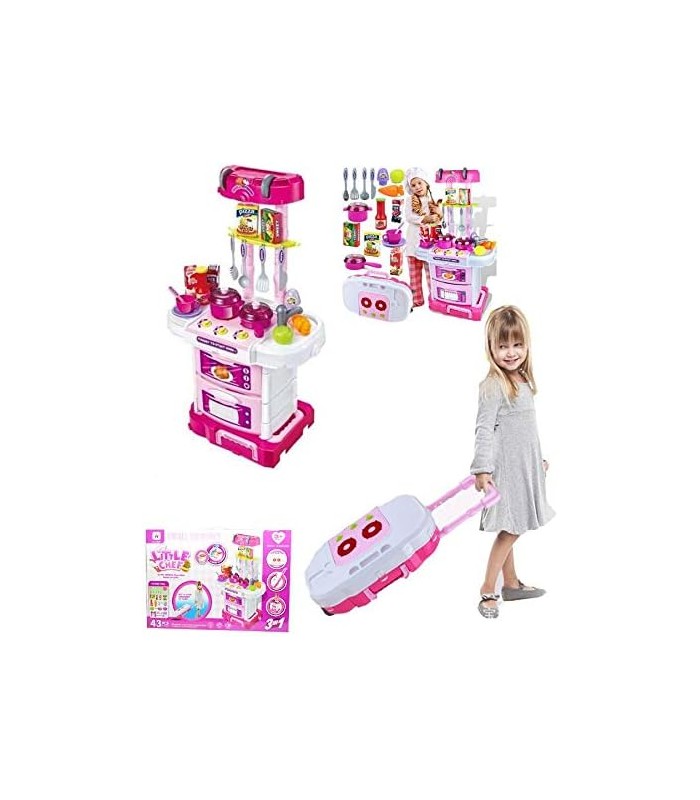 3en1 Little Chef Pequeño Gourmet Playset Niños Juguetes Rosa