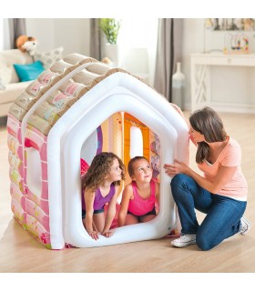 Casita de princesas para jugar incluye sillon y puf - Intex