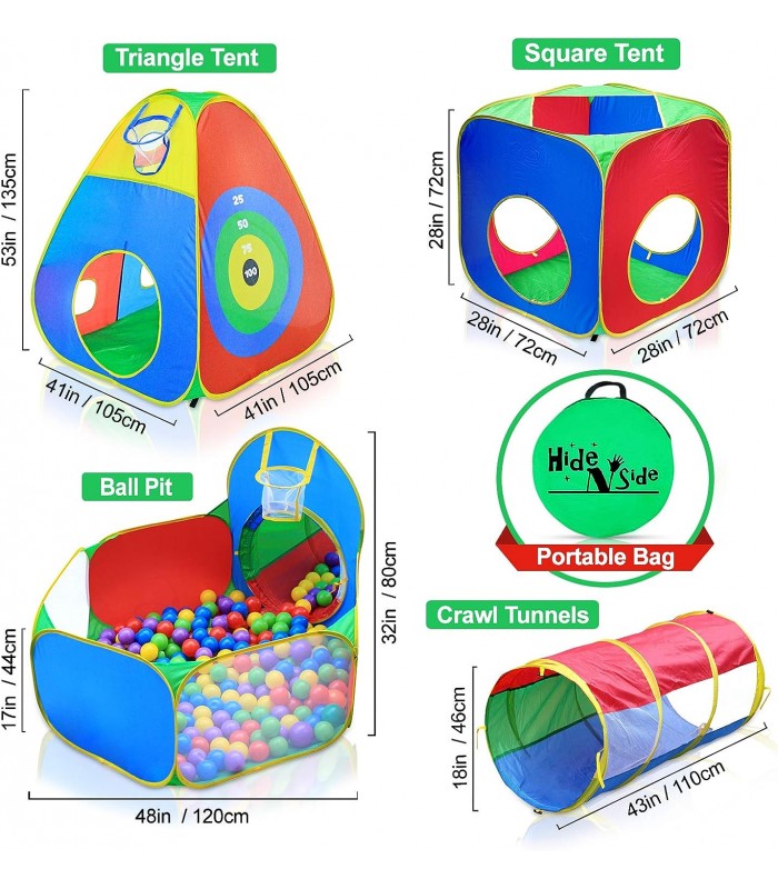 Carpa Circuito 5 En 1 Doble Túnel Juego Para Niños Unisex
