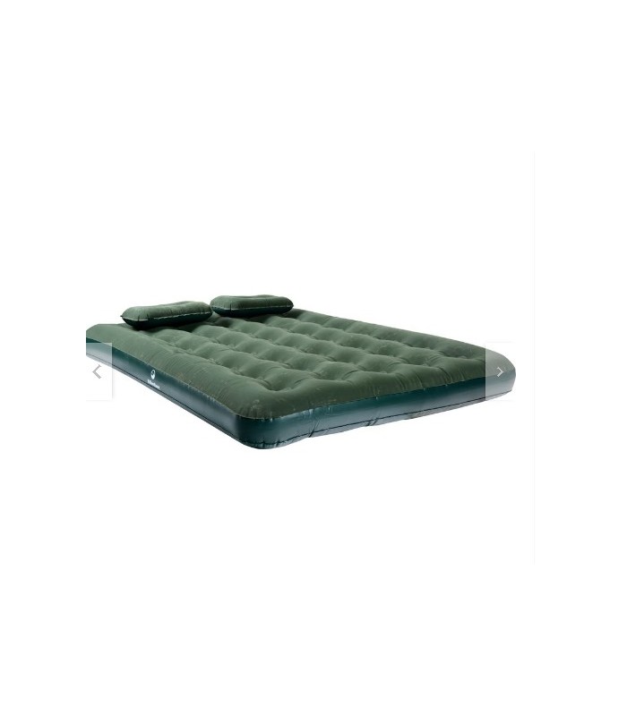 COLCHÓN INFLABLE 2 PLAZAS KLIMBER VERDE + ALMOHADAS + INFLADOR