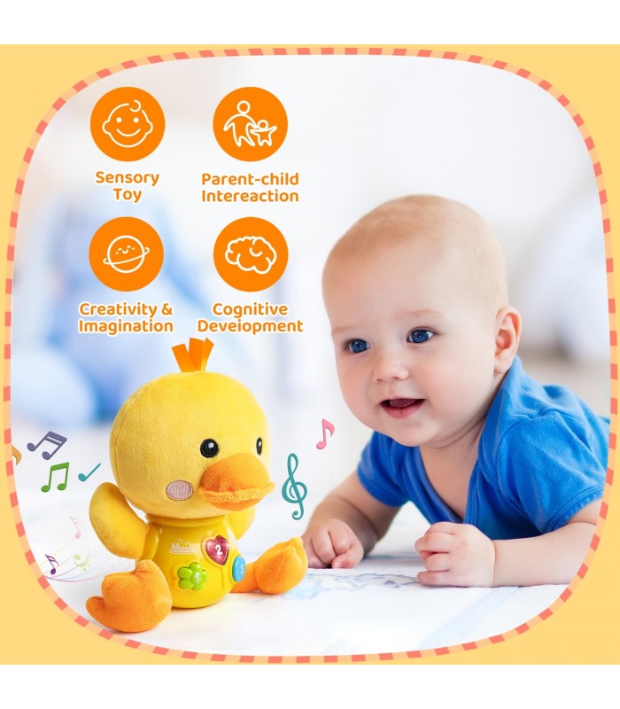 Peluche musical de patito para bebé