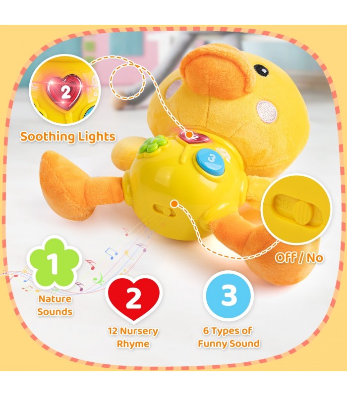 Peluche musical de patito para bebé