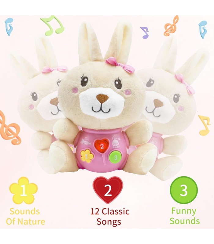 Peluche musical de conejita para bebé