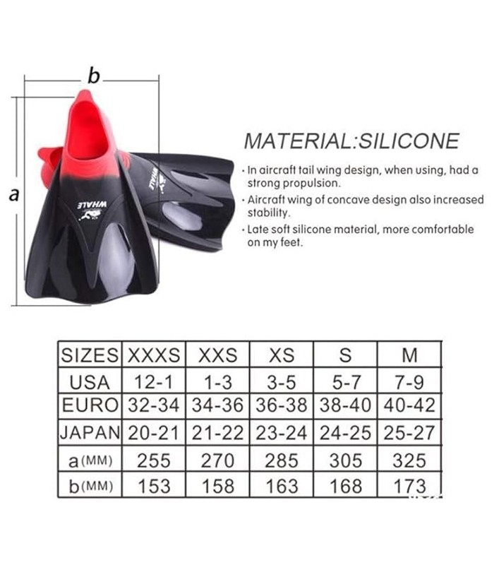 Aletas Whale Silicona Bucear Natación talla 38-40