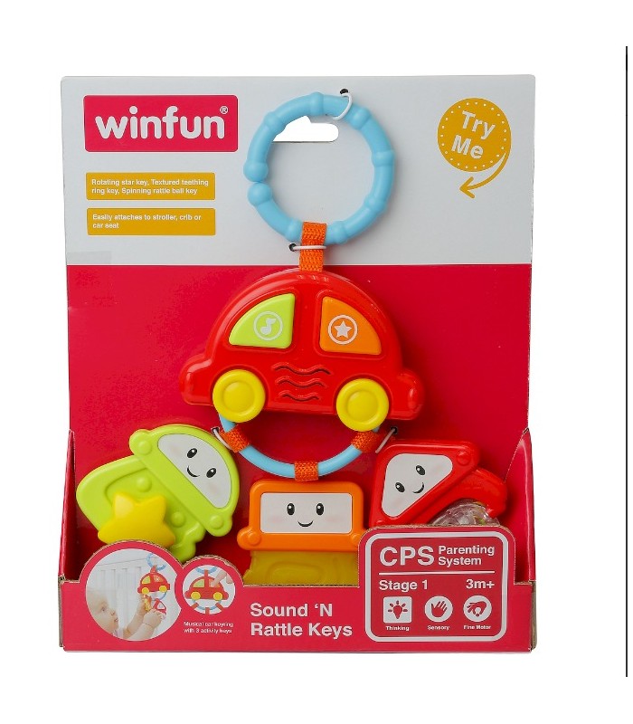 Teclas con sonido y sonajero Winfun, multicolor, para recién nacidos, para niños de 3 meses en adelante