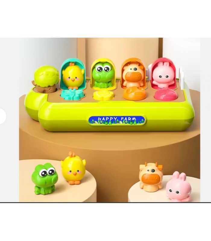 Juguetes de animales para jugar al escondite con el aprendizaje temprano para niños pequeños
