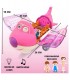 Avión de juguete musical con giro de 360 bits y redondo, color rosa