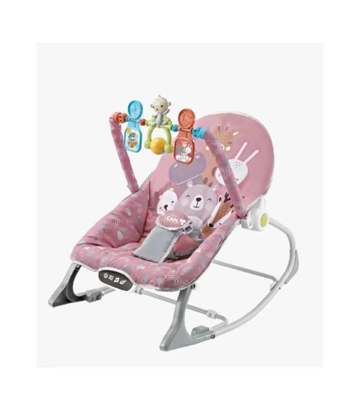 Silla Mecedora Bouncer Baby Cam Táctil 20Kg Rosado