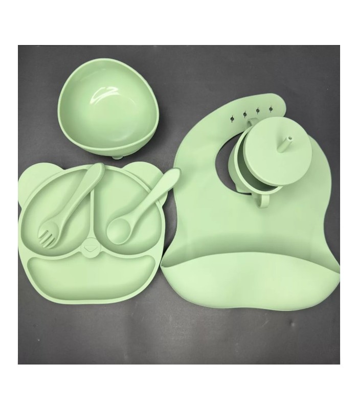 Set De Alimentación Para Bebe 6 Piezas, Platos De Silicona
