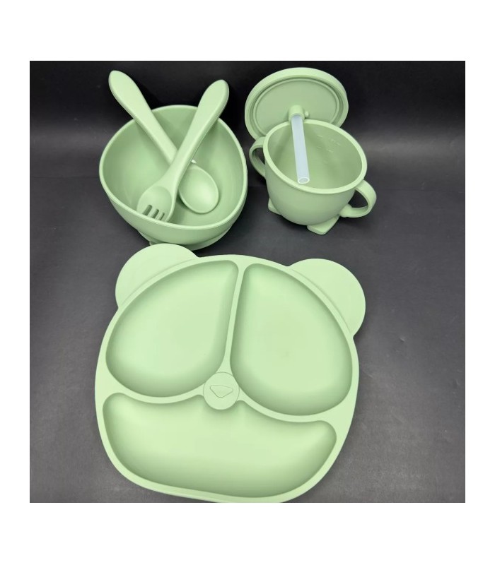 Set De Alimentación Para Bebe 6 Piezas, Platos De Silicona