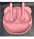 Set De Alimentación Para Bebe 6 Piezas, Platos De Silicona(ROSADO)