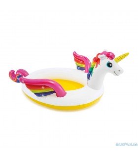 Intex - Piscina inflable modelo Unicornio místico con pulverizador