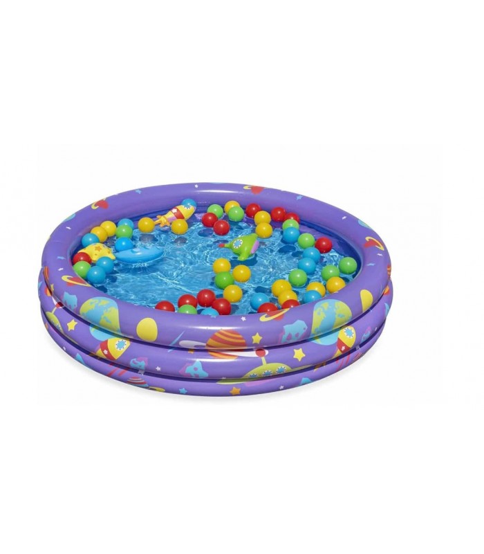 PISCINA INFLABLE BESTWAY SORPRESA INTERGALACTICA INCLUYE 50 PELOTAS MULTICOLOR 25 X 102 CM