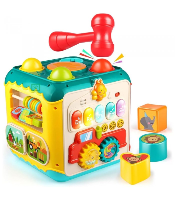 CUBO EDUCATIVO DE ACTIVIDADES 7 EN 1 CON SONIDOS Y LUCES