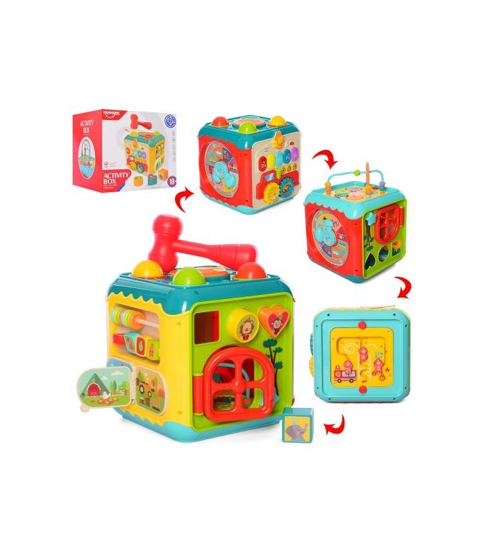 CUBO EDUCATIVO DE ACTIVIDADES 7 EN 1 CON SONIDOS Y LUCES