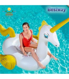Flotador inflable montable  modelo unicornio amarillo - Bestway