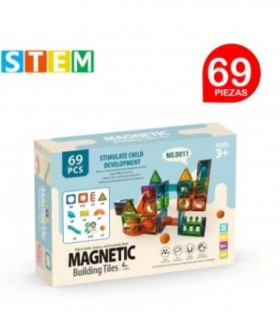Bloques Magnéticos Didácticos STEM Caja 69 Piezas