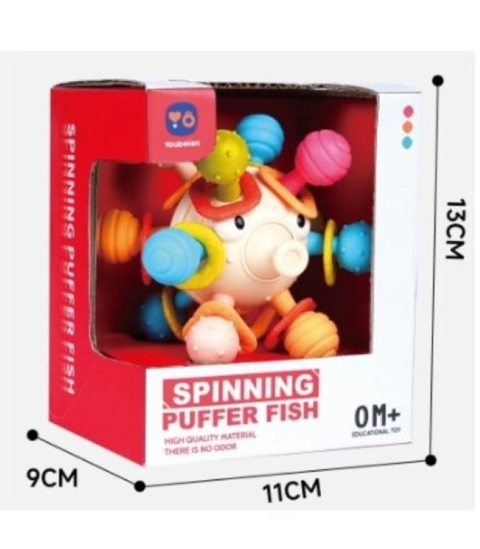 Diversión sensorial para bebés: Pez globo giratorio