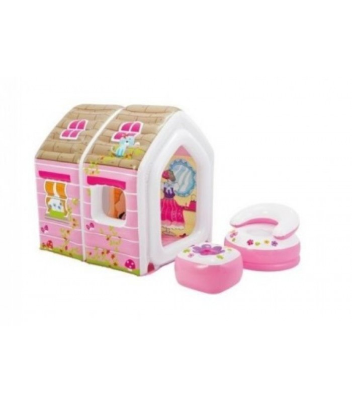 Casita de princesas para jugar incluye sillon y puf - Intex