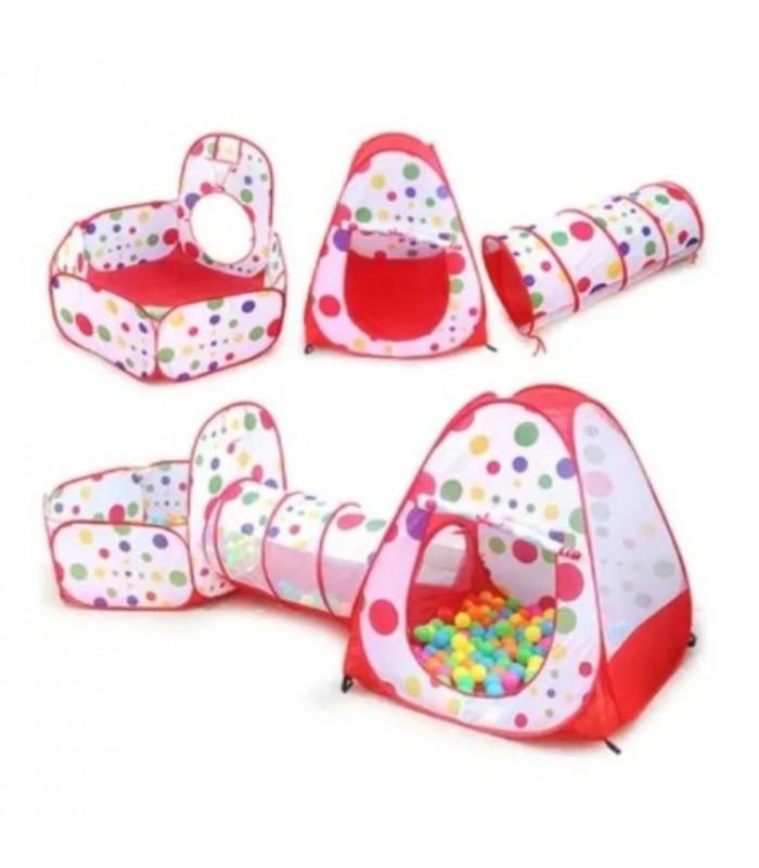 Piscina de pelotas túnel niños portátil 3 en 1 + 100 Pelotas