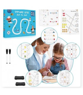 libro de práctica de dibujo y escritura de punto a punto, 64 pcs