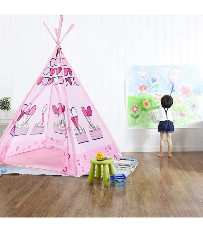 Carpa para niñas tipi de corazones - Rosado