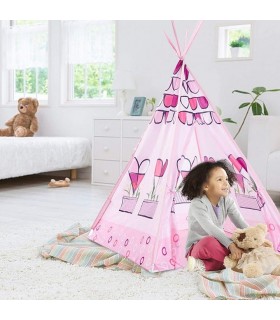 Carpa para niñas tipi de corazones - Rosado