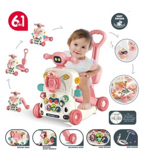 Caminador Musical multifuncional 6 en 1 - Rosado