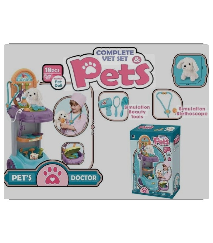 kit veterinario para niños, juego médico de simulación para niños pequeños