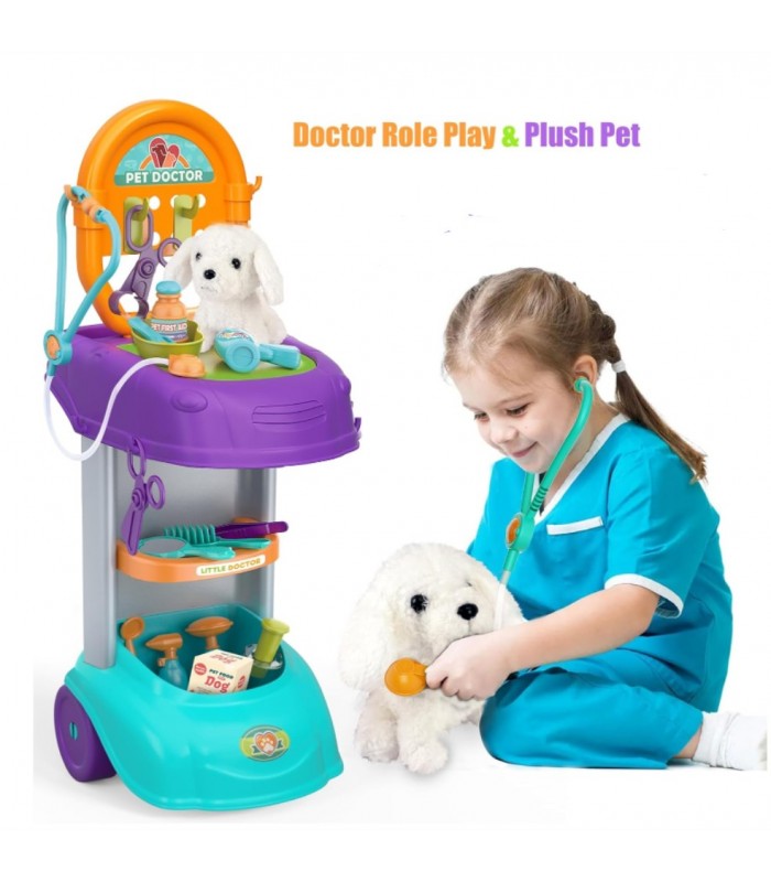 kit veterinario para niños, juego médico de simulación para niños pequeños