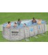Piscina estructural ovalada Bestway 56716 con capacidad de 13430 litros de 5.49m de largo x 2.74m de ancho x 1.22m de alto
