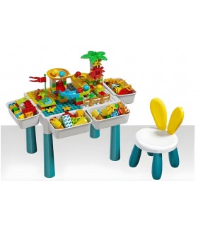Mesa de actividades con bloques de construcción para niños con silla 85PCS