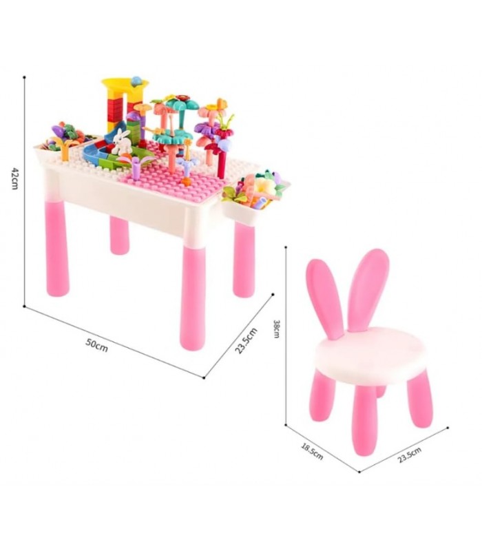 juego de bloques de construcción, rosa 89PCS