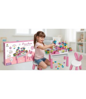 juego de bloques de construcción, rosa 89PCS