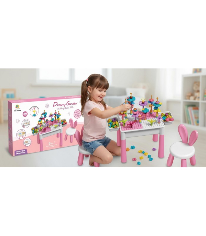 juego de bloques de construcción, rosa 89PCS