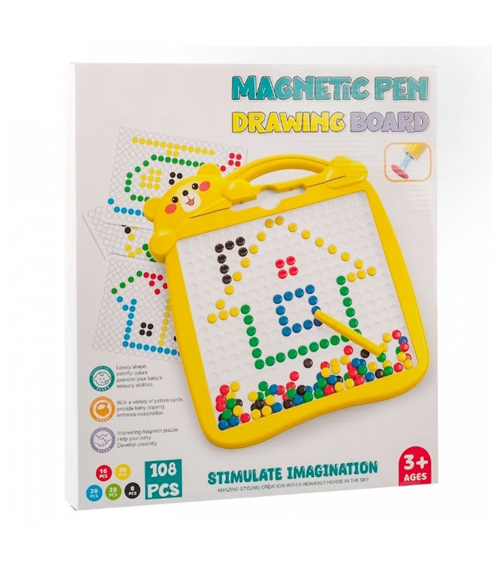 Tablero de Dibujo con Puntero Magnetico Marco amarillo