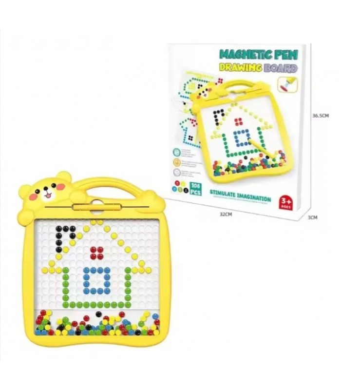 Tablero de Dibujo con Puntero Magnetico Marco amarillo