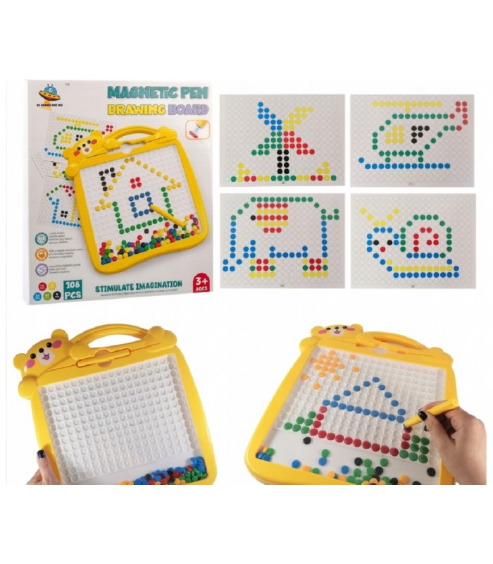 Tablero de Dibujo con Puntero Magnetico Marco amarillo