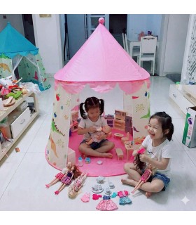 Carpa Casita Armable  Estampado Dinosaurios -  Rosado