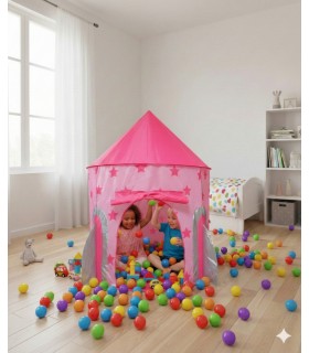Divertitoys - Carpa Castillo Cohete Rosado Armable para Niñas