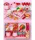 Set cocina rosa con sonido 19 piezas induction cooker