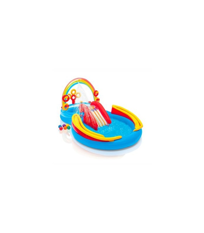 Intex - Piscina Inflable Arcoíris con centro de juegos 297 x 193 x 135 cm